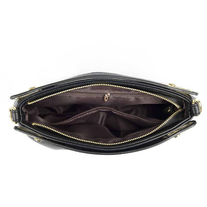 Leather Niche Pleated Shoulder Crossbody Bag