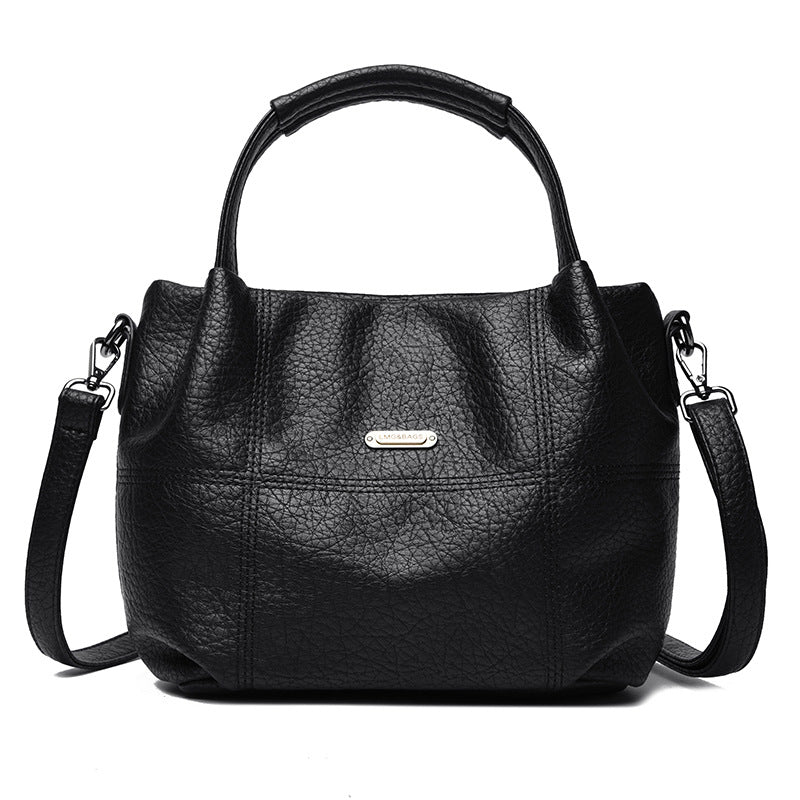 High-capacity Womens Soft Leather Shoulder Or Crossbody Bag