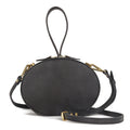 First Layer Cowhide Women's Crossbody Bag Simple Round Hand Carrying Retro