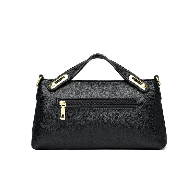 Leather Niche Pleated Shoulder Crossbody Bag